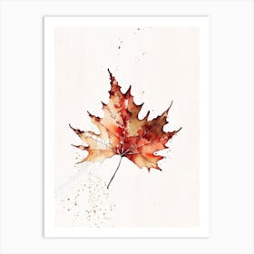 Maple Leaf Minimalist Watercolour 2 Art Print