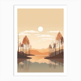 Autumn , Fall, Landscape, Inspired By National Park in the USA, Lake, Great Lakes, Boho, Beach, Minimalist Canvas Print, Travel Poster, Autumn Decor, Fall Decor 5 Art Print