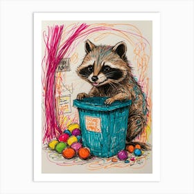 Easter Raccoon Art Print