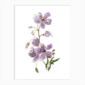 Watercolor Of Purple Flowers Art Print