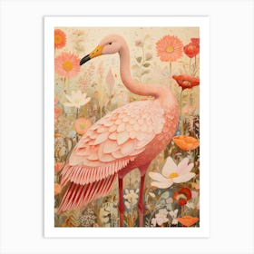 Flamingo 2 Detailed Bird Painting Art Print