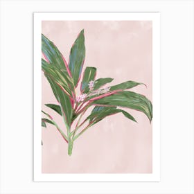 Pink And Green Plant Tropical Pink Diamond Cordylines - right of 2 pair Art Print