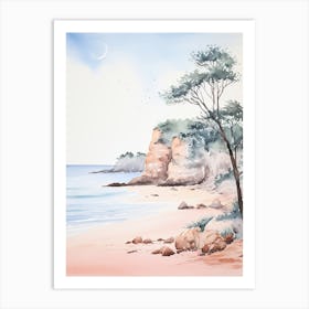 Watercolour Of Praia Do Camilo   Algarve Portugal 1 Art Print