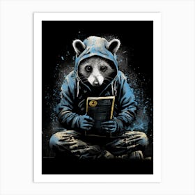 A Single Possum Reading A Book Wearing A Gas Mask 1 Art Print