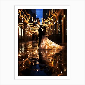 Wedding Photography. Love art. LED Love Story: 'Dance With Me' in a Luminous Dream Art Print