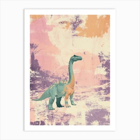 Muted Pastels Dinosaur Lilac 3 Art Print