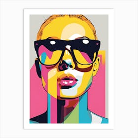 Girl With Sunglasses , pop art Art Print