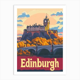 Aihrgdesign A Vintage Travel Poster Of Edinburgh Featuring Th B7c12807 Ca62 4e86 9336 2cf5b53b3bdc 3 Art Print