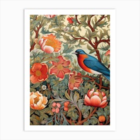 Bird In A Flower Garden Art Print