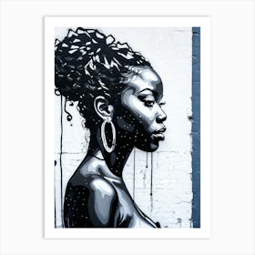 Graffiti Mural Of Beautiful Black Woman 73 Art Print