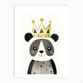 Little Panda 3 Wearing A Crown Art Print