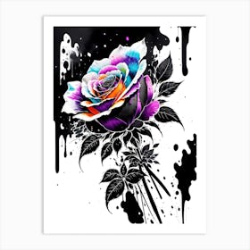 Rainbow Rose 1 Art Print