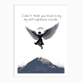 Angel Qoute Illustration 2 Art Print