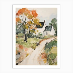 Small Cottage Countryside Farmhouse Painting 1 Art Print