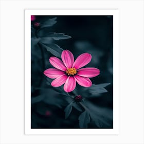 Pink Flower Wallpaper Art Print