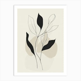 Black And White Leaf 1 Art Print