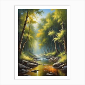 Stream In The Woods 2 Art Print