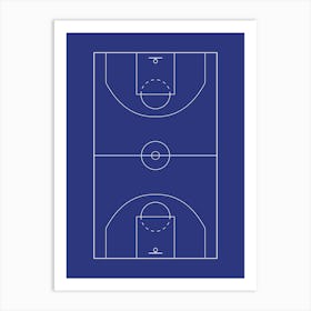 Basketball Court Vector Illustration Art Print