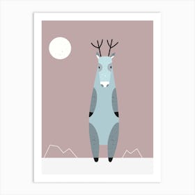 Reindeer in the Arctic at sunset - Arctic animals Art Print