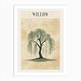 Willow Tree Minimal Japandi Illustration 1 Poster Art Print