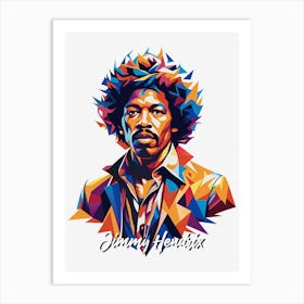 Jimmy Hendrix 01 Portrait Music Icon Style WPAP Pop Art Art Print