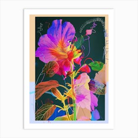 Petunia 2 Neon Flower Collage Art Print