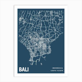 Bali Blueprint City Map 1 Art Print
