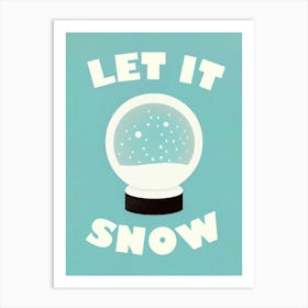 Let It Snow Retro Poster Winter Wonderland Art Print