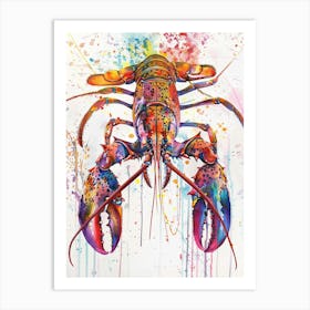 Lobster Colourful Watercolour 1 Art Print
