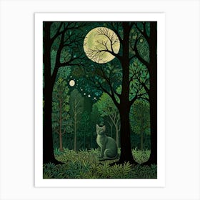 William Morris Cat In The Forest 10 Art Print