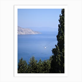 Greece Sea Boat 2 Art Print