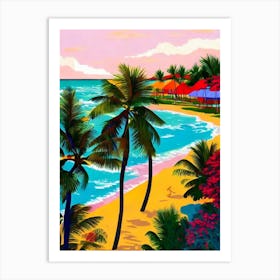 Bávaro Beach, Dominican Republic Hockney Style Art Print