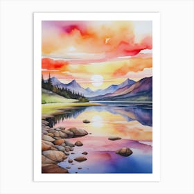 Sunset In Scotland Art Print