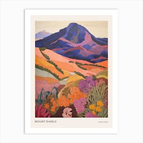 Mount Diablo United States 2 Colourful Mountain Illustration Poster Art Print