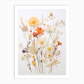 Pressed Flower Botanical Art Wildflowers 2 Art Print