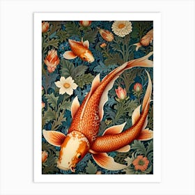 William Morris Koi Fish 1 Art Print