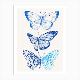 Blue Butterflies 1 Art Print