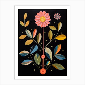 Zinnia 2 Hilma Af Klint Inspired Flower Illustration Art Print