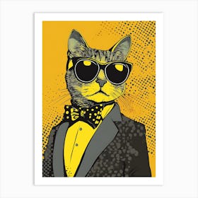 Super Cool Cat Illustration Pop 5 Art Print