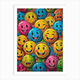 Smiley Faces Greeting Card Art Print