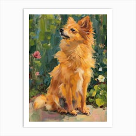 Finnish Spitz Acrylic Painting 7 Art Print