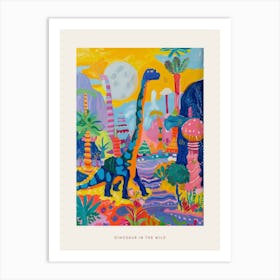 Colourful Abstract Dinosaur Pattern Painting Poster Art Print