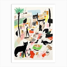 The Food Market In Sydney 2 Illustration Art Print