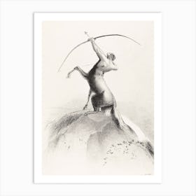 Centaur Aiming At The Clouds (1895, Odilon Redon Art Print