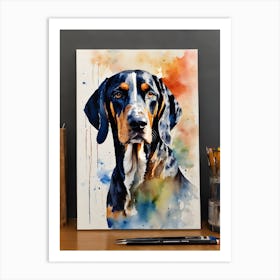 Bluetick Coonhound Art Print