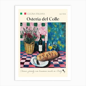 Osteria Del Colle Trattoria Italian Poster Food Kitchen Art Print