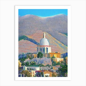 San Bernardino, City Us  Pointillism Art Print