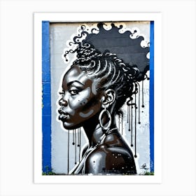 Graffiti Mural Of Beautiful Black Woman 332 Art Print