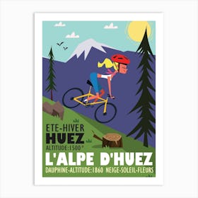 L'Alpe D'Huez Mountain Bike Poster Art Print