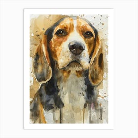 Beagle Watercolor Painting 4 Art Print